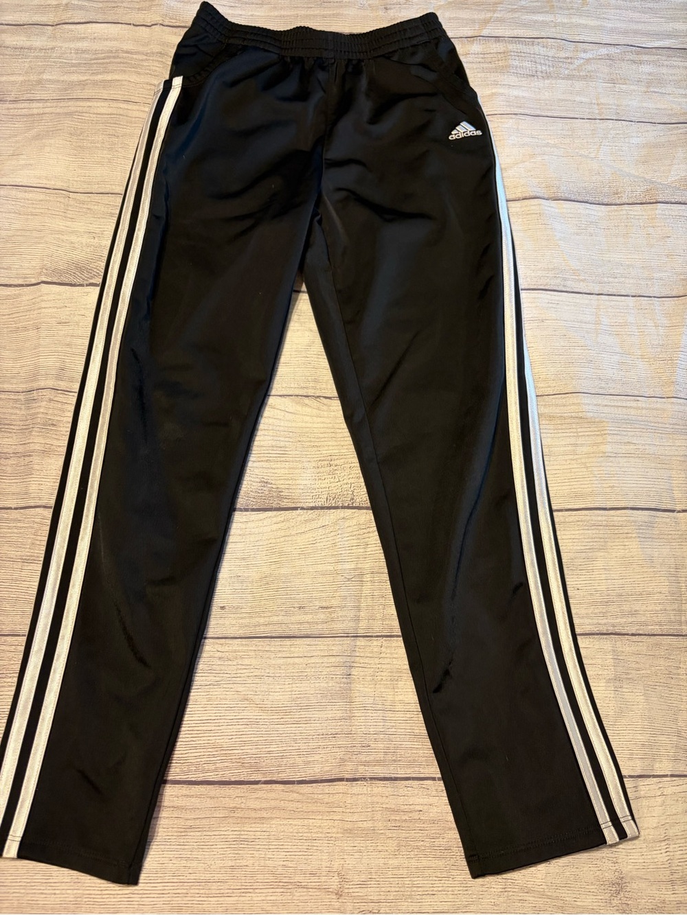 Boys adidas Black Kids Joggers with White Three-Stripes 14